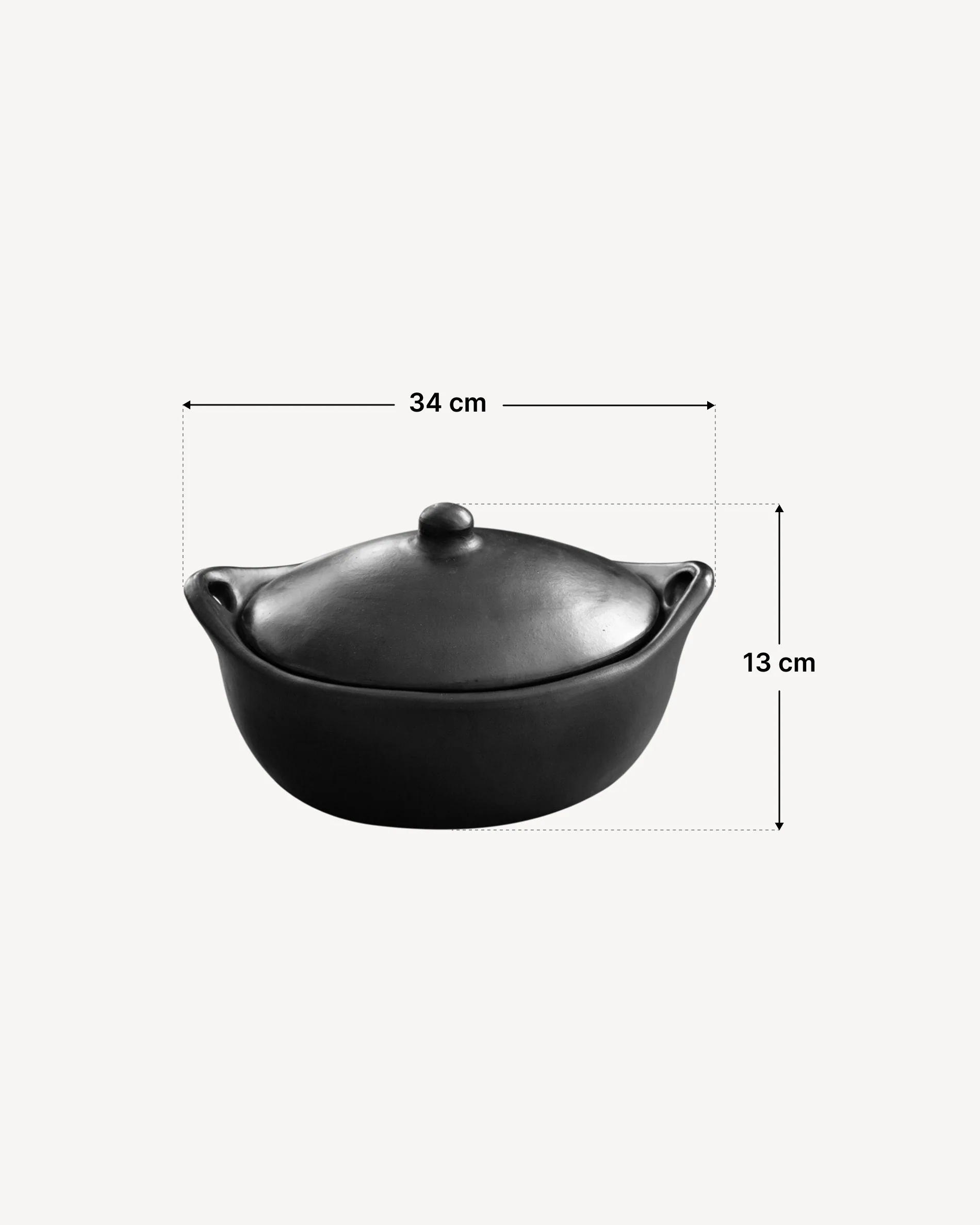 Cocotte en argile noire Chamba - Ø32cm pour Kokko L 18" - Image 3