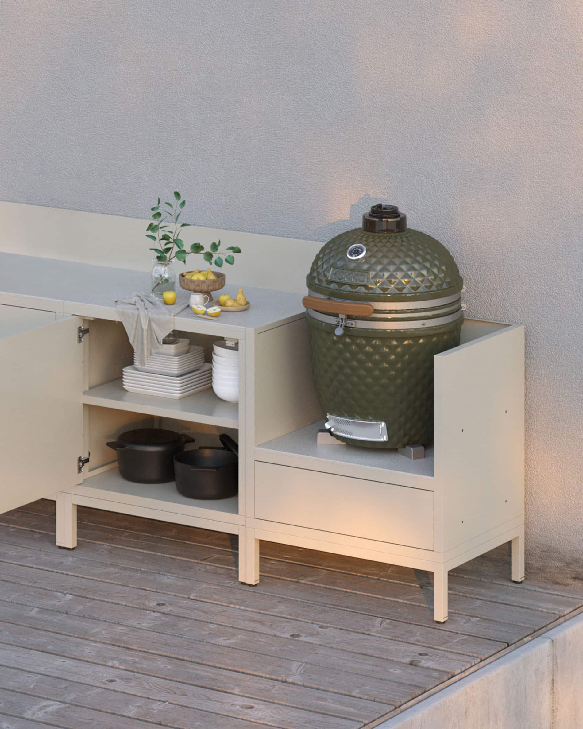 Cuisine d’extérieur PILOTIS – 4 modules, évier inox & module d’angle pour Kokko - Image 10