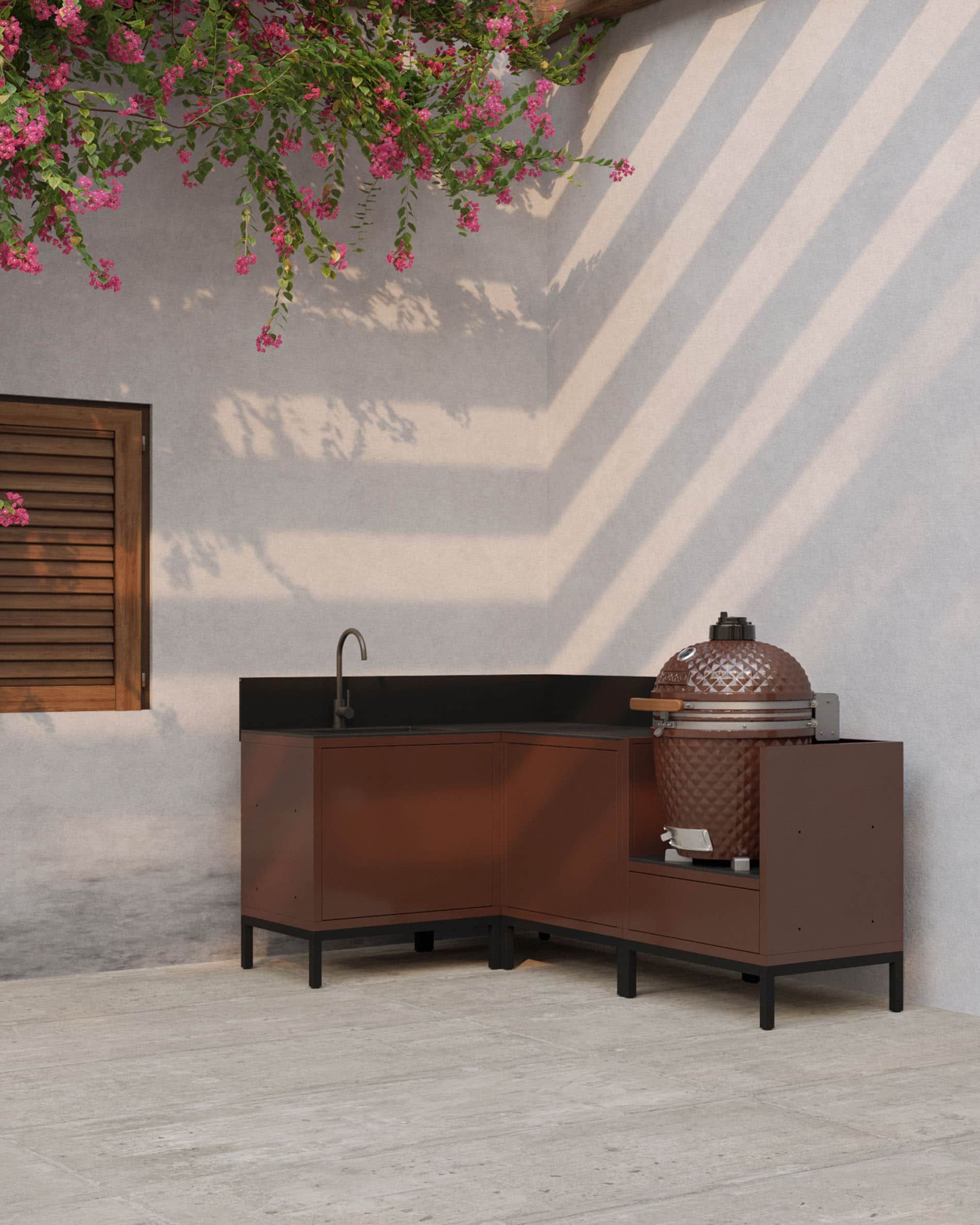 Cuisine d’extérieur PILOTIS – 4 modules, évier inox & module d’angle pour Kokko - Image 42