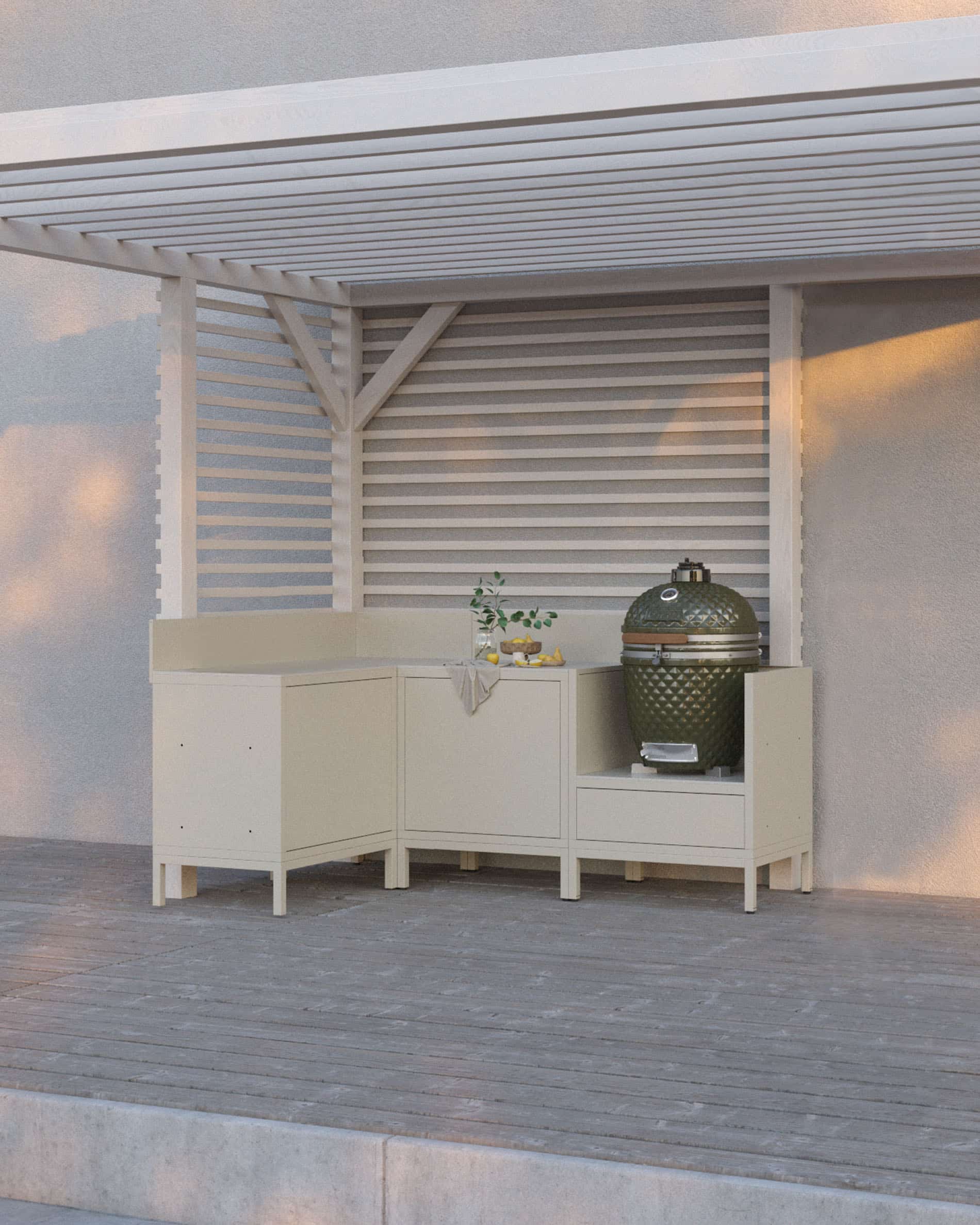 Cuisine d’extérieur PILOTIS – 4 modules, évier inox & module d’angle pour Kokko - Image 9