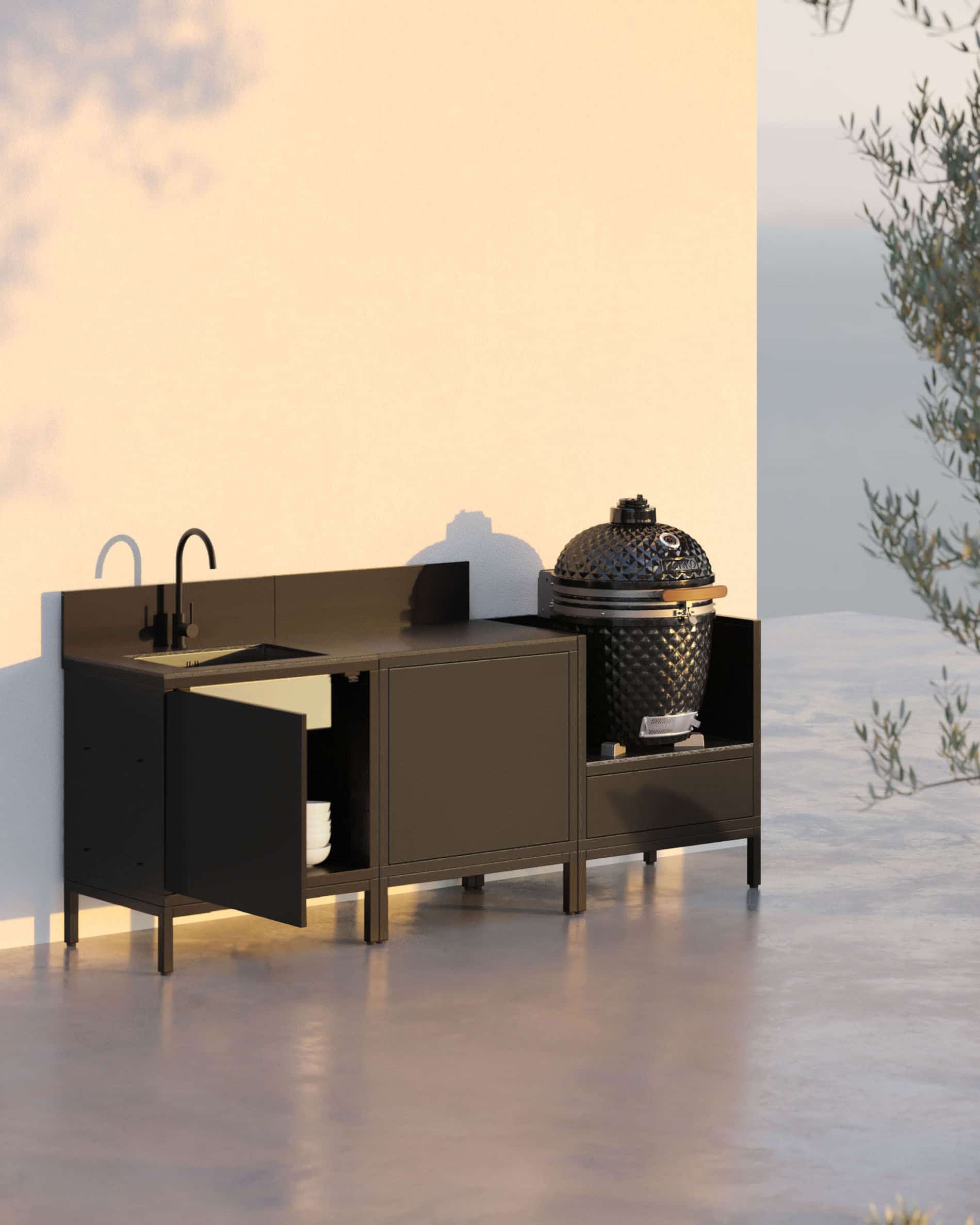 Cuisine d'extérieur PILOTIS - 3 modules avec évier pour Kokko - Image 5