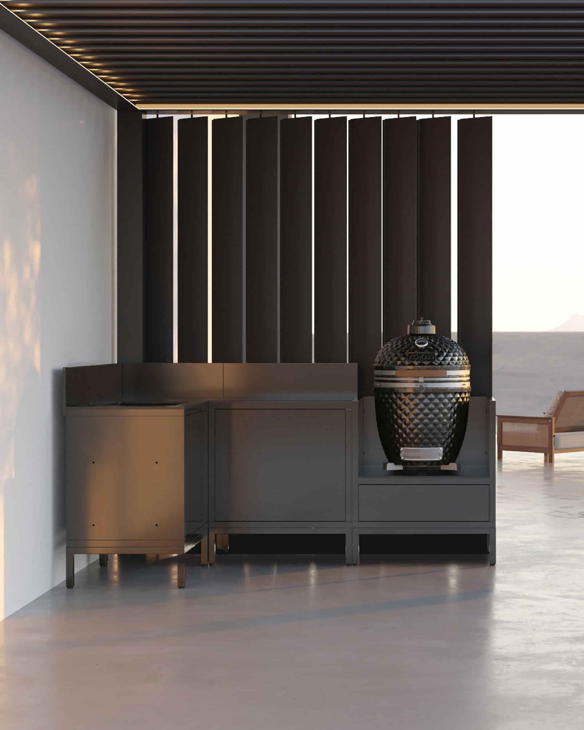 Cuisine d'extérieur PILOTIS - 4 modules avec angle pour Kokko - Image 4