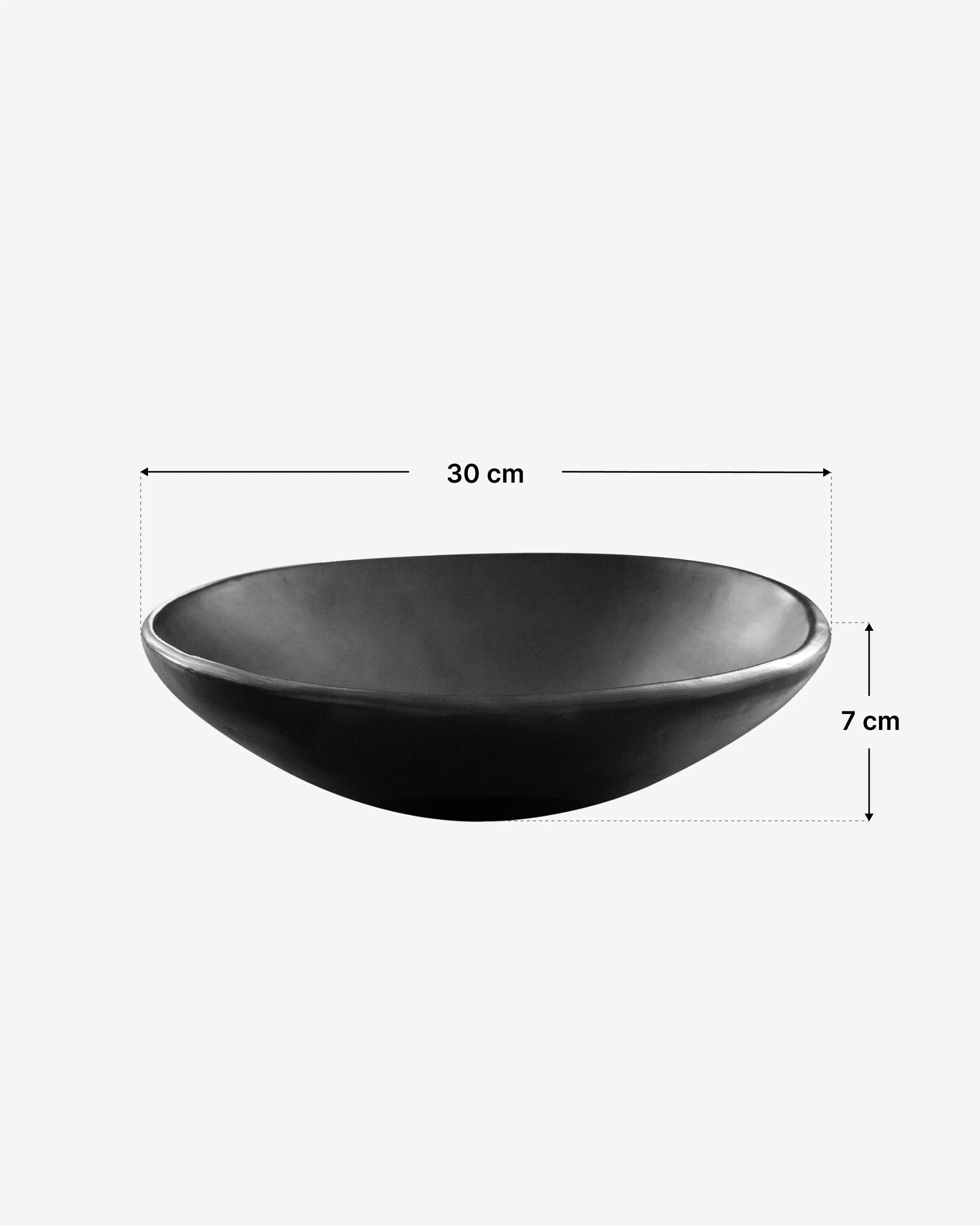 Grande coupe en argile noire Chamba Ø30cm - Image 6