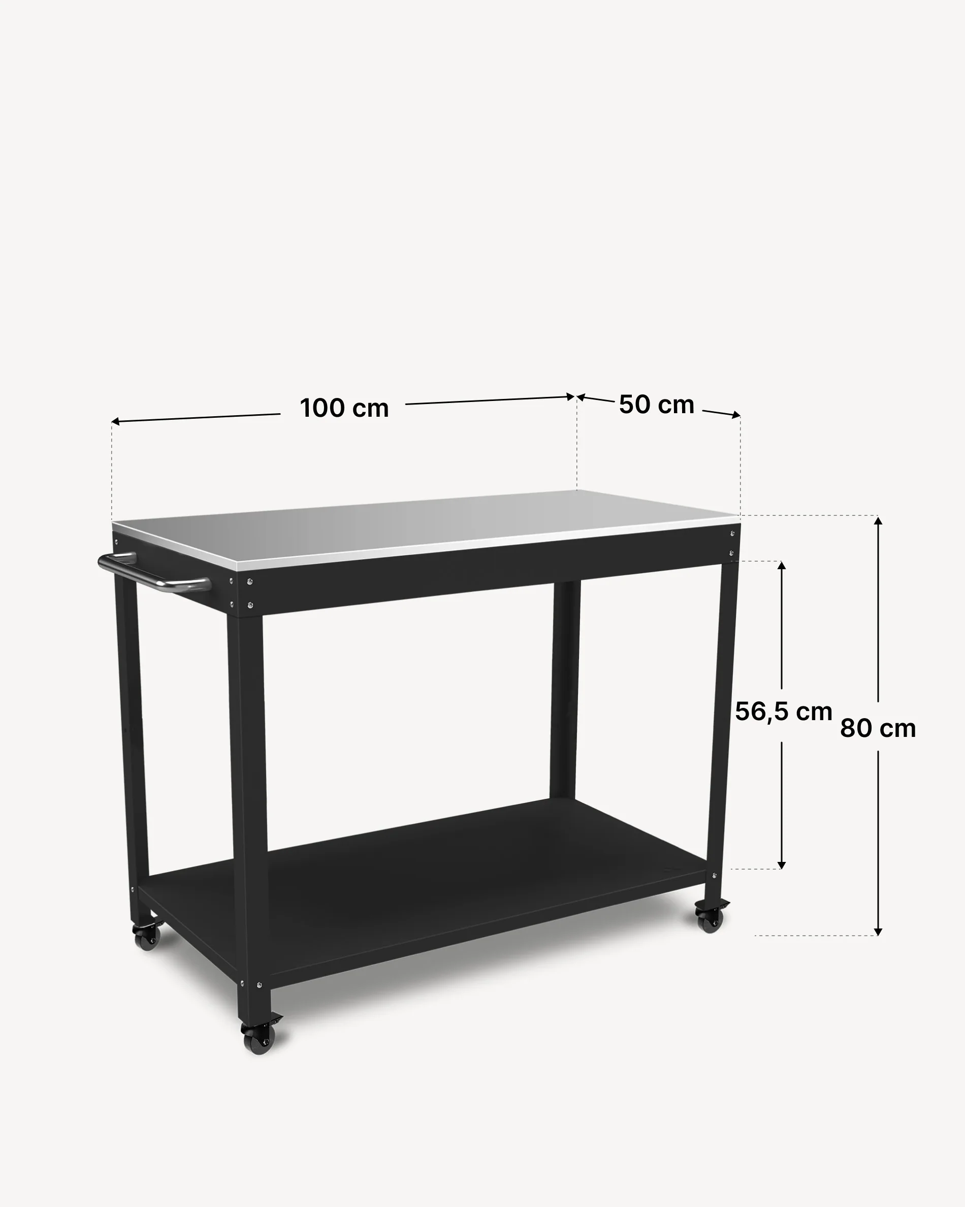 Desserte en Métal et inox - 100x50cm - Image 15