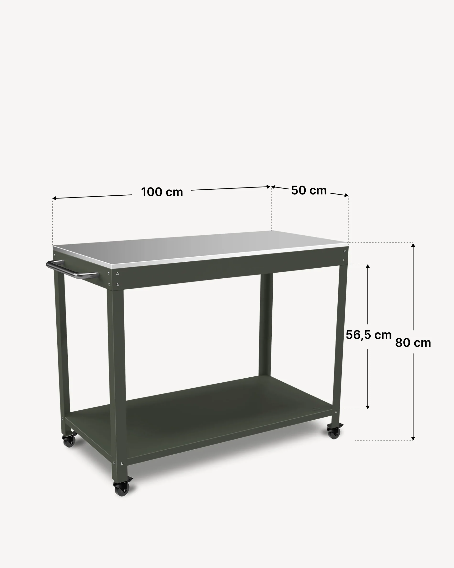 Desserte en Métal et inox - 100x50cm - Image 17