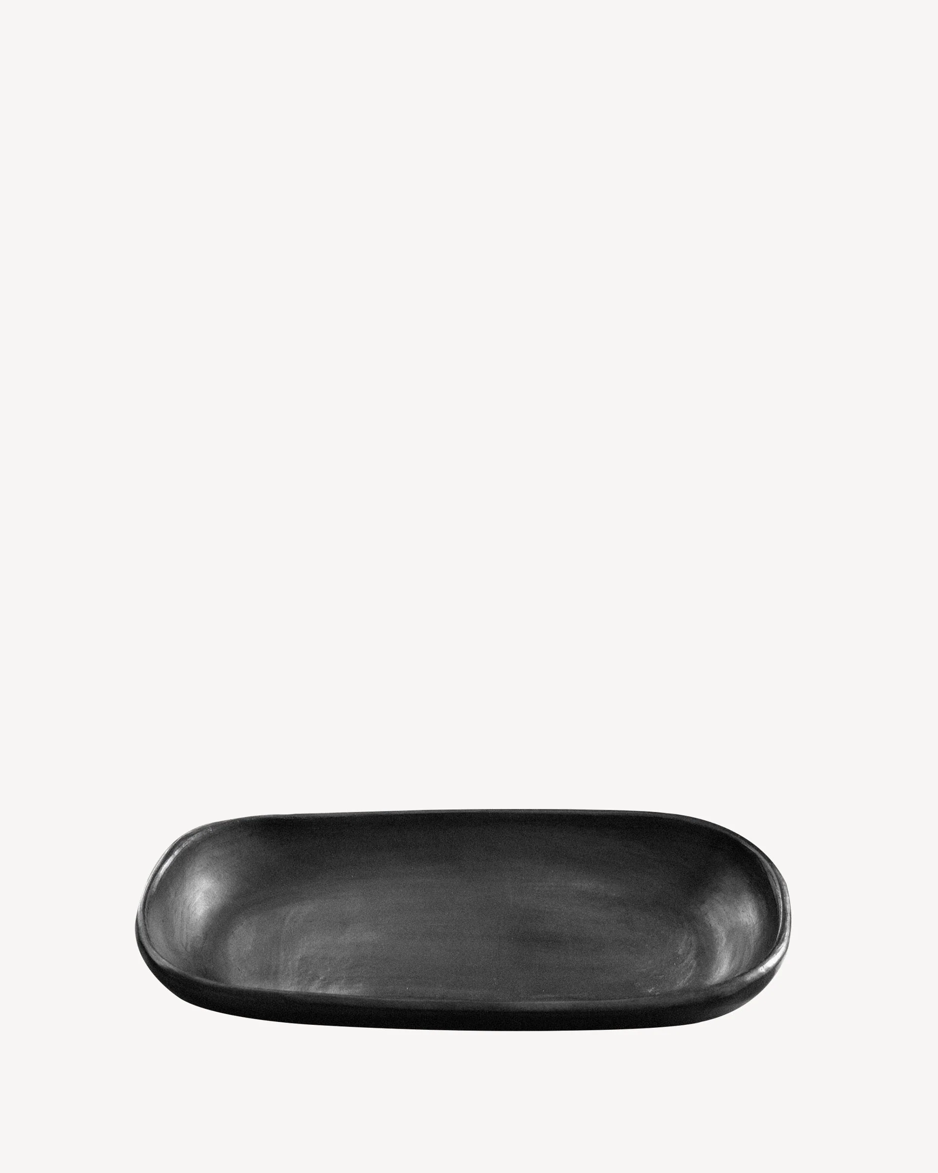 Plat à cake en argile noire Chamba 29cm