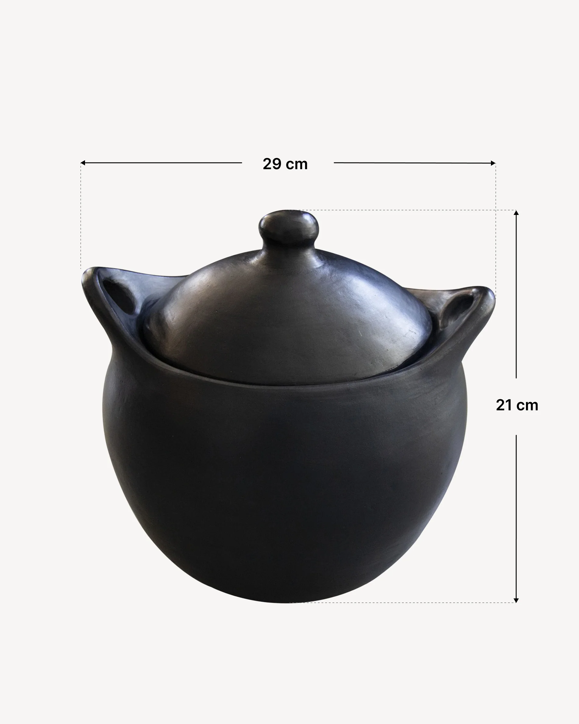 Cocotte haute ronde en argile noire Chamba - Ø30 cm - Image 5